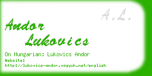 andor lukovics business card